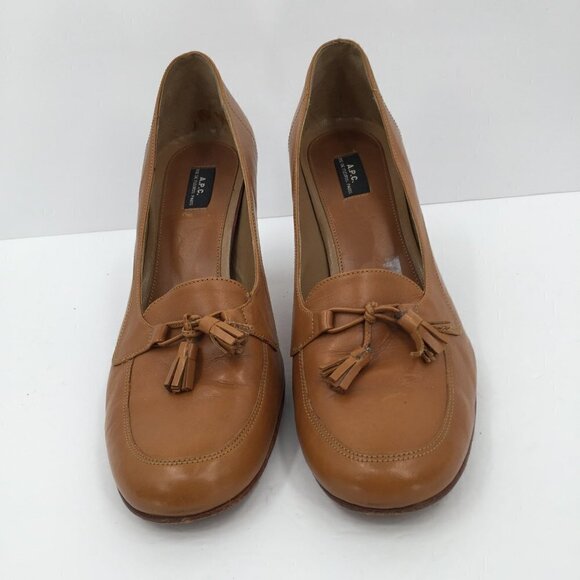 APC tan tasseled oxford heel leather shoe women Paris A.P.C. 41 10 - Picture 6 of 8